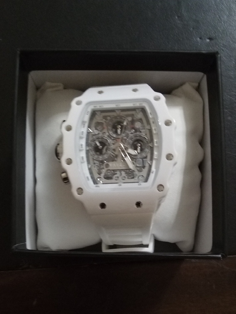 Ativa White Men's Sport Chronograph Watch with Skeleton Dial